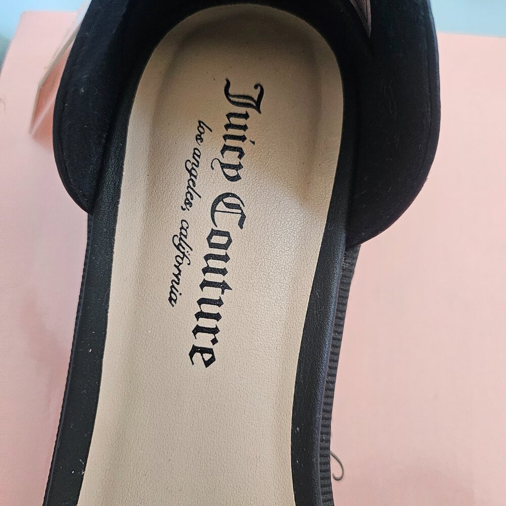 Juicy Couture Themis Chain Sandals Black Gold Block Heel Size 8.5 NWT - Picture 7 of 10